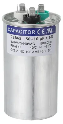 CBB65 Motorlaufkondensator 50+10 µF 370-440 V AC Alu