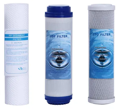 Productafbeelding van Waterfilterset: PP, CTO, UDF, afmetingen 25,4 x 6,3 cm, 3 stuks