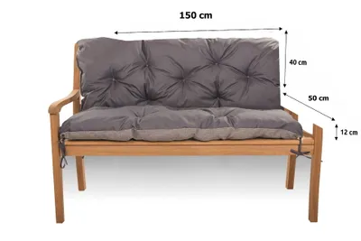 Obrázok produktu pre Vankúš pre záhradný lavicový 150x50x40cm tmavosivá | Vonkajší vankúš | Vankúše na záhradný nábytok | vankúše na záhradnú hojdaèku