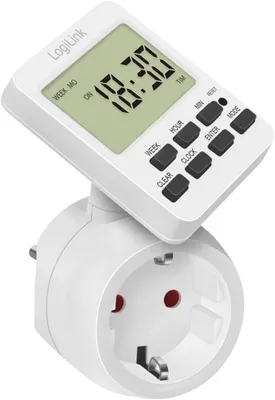 Produktbild von LogiLink ET0014, Tages-/Wochenzeitschaltuhr, Weiß, Digital, LCD, Tasten, 7 Tag(e)
