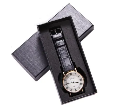 Immagine prodotto di Scatola regalo per 1 orologio, scatola per orologi 145 x 65 mm in nero, scatola regalo per diversi tipi di orologi, custodia per orologi in cartone, custodia per orologi per diversi tipi di orologi