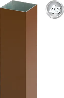 Produktbild von Alu Pfosten 100 x 100 x 4 mm - Farbe: braun, Länge: 125 cm