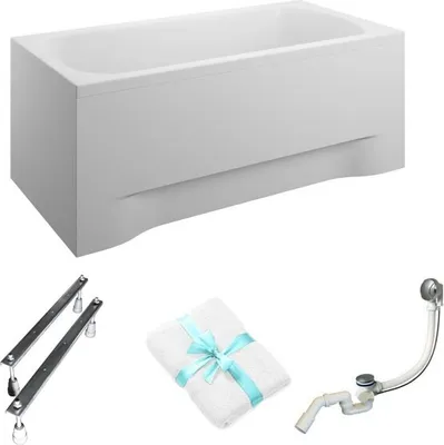 Produktbild von Aqua For You | Polimat Badewanne Classic - 180x80cm - Antibakterielle Beschichtung - Kratzfest - mit Verkleidung