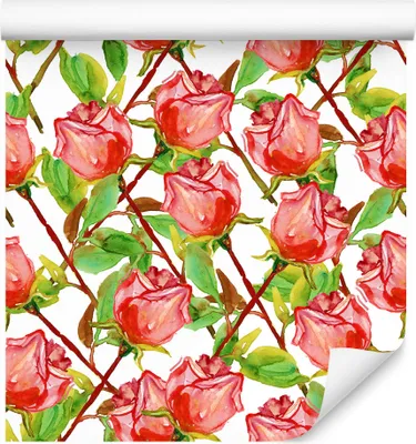 Obrázok produktu pre 10m VLIES WALLPAPER rolka kvety ruže listy príroda rastliny XXL