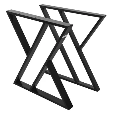 Obrázek produktu pro ML-Design 2 stolové nohy, š69xv72 cm, podnože ve tvaru X, práškově lakovaná ocel, černá barva, průmyslový design, podnož pro jídelní stůl/pracovní stůl na saních