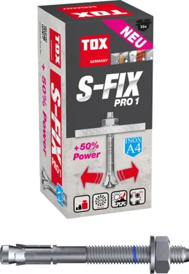 Produktbild von TOX Bolzenanker S-Fix Pro 1 A4 M12x120/20 mm / innen und außen