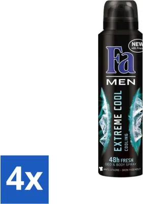Image de Fa Men – Extreme Cool – Déodorant spray – Rafraîchissant – 150 ml - Pack économique - 4 pièces