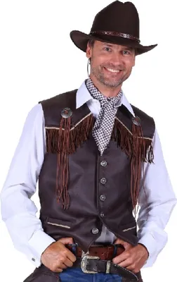 Produktbild von T2285-1300-XXL braun Herren Cowboy Weste Trapper Weste Gr.XXL