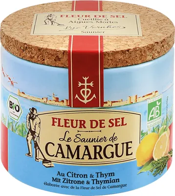 Immagine prodotto di Le Saunier de Camargue Fleur de Sel al timo e limone 125g