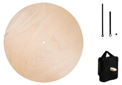 Wanduhr 25 cm Ø, 2er-Set, Holz, Natur