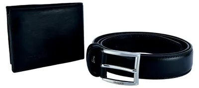 Produktbild von Herren Geschenkset – Echtleder Gürtel und Geldbörse – Edles Accessoires-Set für Männer – Geschenkidee für Geburtstag, Weihnachten oder Vatertag