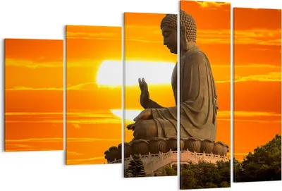Produktbild von Bild auf Leinwand - Leinwandbild - tempel buddha - 150x100cm - Wand Bild - Wanddeko - Wandbilder - Leinwanddruck - Bilder - Kunstdruck - Wanddekoration - Leinwand bilder - Wandkunst - EG150x100-3532