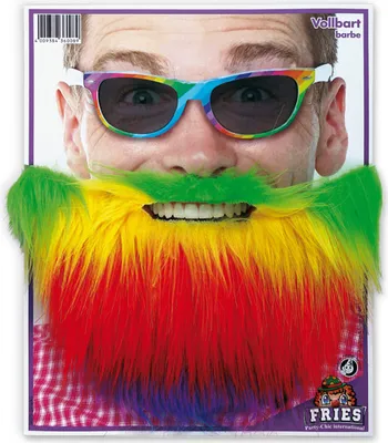 Produktbild von Bunter Bart Regenbogen Clown Vollbart Karneval Fasching Party Cosplay
