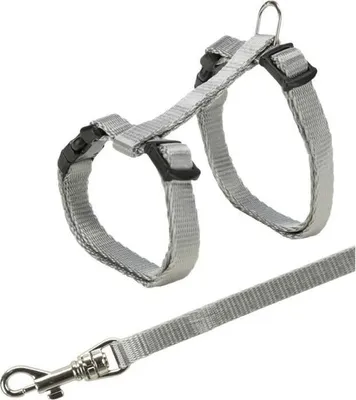 Produktbild von Katzengeschirr TRIXIE mit Leine, Verstellbar 19-31 cm, 8 mm, 1.20 m, Nylon, Junior Geschirr für Kätzchen