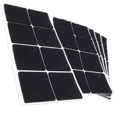 Zdjęcie produktu dla Adsamm® | 40 x samoprzylepne ślizgacze filcowe / czarne / 50x50 mm / kwadratowe / filcowe ślizgacze meblowe o grubości 3,5 mm