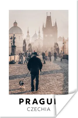 Produktbild von MuchoWow® Poster Tschechische Republik - Prag - Hund 60x90 cm - Wanddekoration