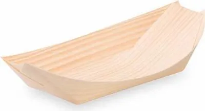 Produktbild von Holzschale "Boot" 16,5 x 8,5 cm 100 Stück.