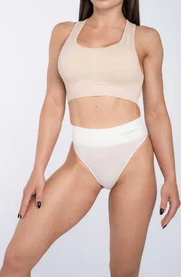Produktbild von Gym Glamour High Waist String - Damen Fitness High Waist String - Farbe: Weiß, Größe: M