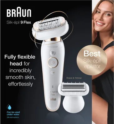 Produktbild von Braun Silk-épil 9 81688635, Weiß, Gold, 40 Pinzette, Achsel, Bikini, Vorderer Oberschenkel, Innere Oberarme, Äußere Oberarme, Rasieren, LED, 0,5 mm