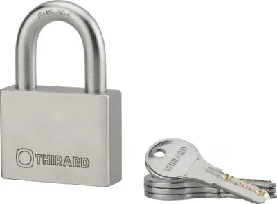 Image de Cadenas à clé Rinox, inox, extérieur, anse inox, 60mm, 4 clés - THIRARD