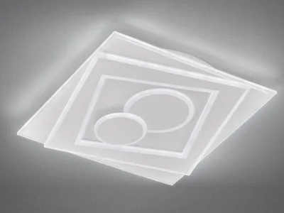 Produktbild von Flache LED Deckenleuchte mit Fernbedienung dimmbar & Tageslicht, 50x50cm groß