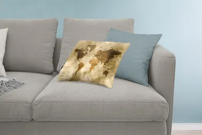 Produktbild von MuchoWow® Zierkissen Sofakissen Wohnzimmer Dekokissen 60x40 cm Weltkarte - Aquarell - Muster - Kopfkissen - Polster mit Foto
