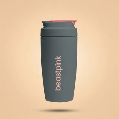 Produktbild von GymBeam - Thermobecher (500 ml) in Grey - BeastPink