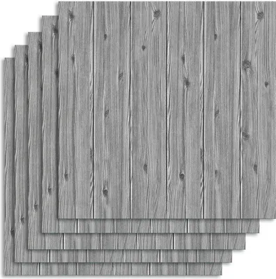 Obrázek produktu pro Sada 5ks - 3D Tapeta na zeď - imitace dřeva, Samolepící tapeta, Dekorativní 3D Tapety na zeď, Samolepky na zeď (35x35 cm) - INSTAWOOD Šedá