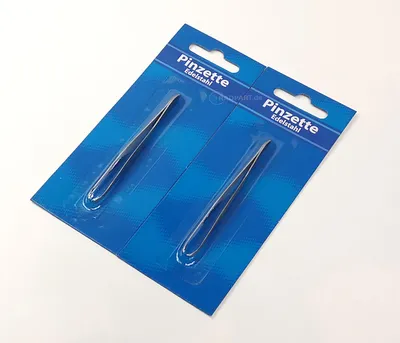Produktbild von 2x Pinzette Edelstahl 9 cm Augenbrauen zupfen Zupfpinzette Bastel pinzette