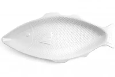 Immagine prodotto di Piatto Pesce Vetroceramica Bianco 49X22X3
