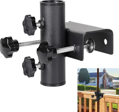 Produktbild von Sonnenschirmständer, Sonnenschirmhalter Balkongeländer, Universelle Sonnenschirm Halterung Balkon, Schirmrohr Ø23～38mm, Maximal Klemmbereich 63mm