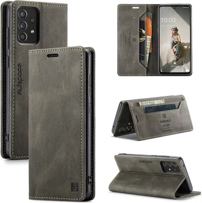 Produktbild von Samsung Galaxy A52 5G Brieftasche Hülle, Retro Kunstledertasche Stand Schutzhülle für Samsung Galaxy A52 5G Kupfer