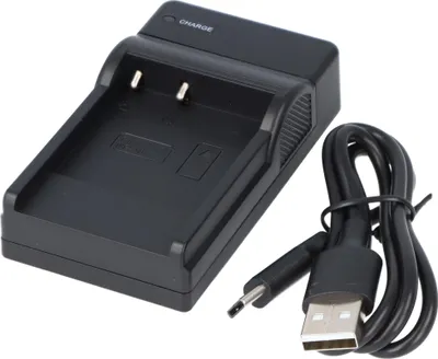 Immagine prodotto di Caricabatteria adatto per Casio NP-40, Pentax LB-060, Casio EX-Z30, Casio EX-Z400, caricabatteria USB con indicatore di carica