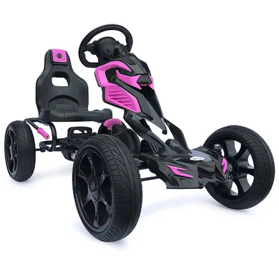 Produktbild von Großer Gokart mit Pedalen Schaumreifen - Rosa