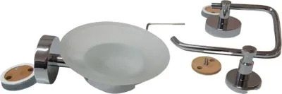 Produktbild von 3er Set Toilettenpapierhalter Seifenschale Wandhaken Metall verchromt