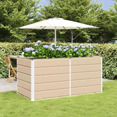 Produktbild von "Schlussverkauf" Pflanzkübel im Garten - 1 pc - Blumenbeet/Gartenbeet - Elfenbein 160x80x75 cm Stahl  C13509