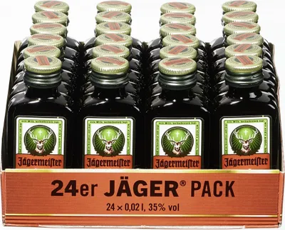 Produktbild von 24 x 0,02 l | Jägermeister Kleinflaschen Kräuterlikör Miniflaschen | 35 % vol
