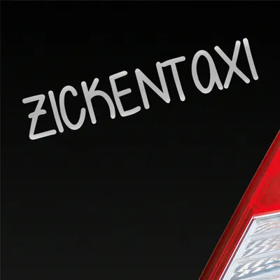 Produktbild von Auto Aufkleber Zickentaxi Mädels Lustig Tuning 19x4 cm Silber Sticker Heckscheibenaufkleber