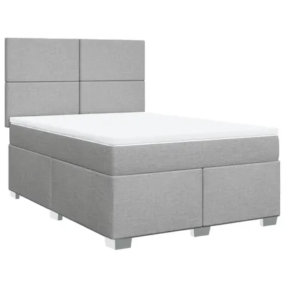 Produktbild von vidaXL Boxspringbett mit Matratze Hellgrau 140x200 cm Stoff