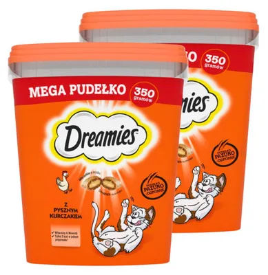 Zdjęcie produktu dla Dreamies Mega Pudełko Przysmak Dla Kota Chrupiące Paszteciki Z Nadzieniem Kurczak 2x350g