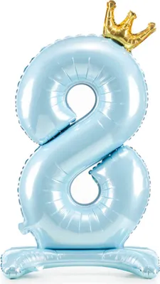 Produktbild von Folien-Standballon Zahl "8", 84 cm, blau