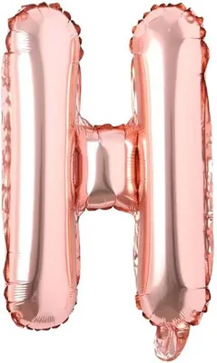 Image de Décoration : Ballon en forme de lettre "H", rose, 40 cm