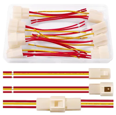 4 Paar 6,3 mm 3-Pin Steckverbinder mit 100 mm Kabel