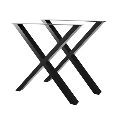 Produktbild von MetaloPro 2 Stück Tischbeine-Metall Schwarz 72cm I Tischkufen Esstisch-Beine Schwerlast Tisch-Gestell Tisch-Untergestell Möbelfüße Tischfüße, Couchtisch Esstisch Wohnzimmertisch Schreibtisch