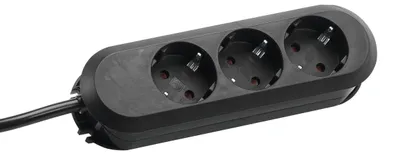 Produktbild von BACHMANN SMART Steckdosenleiste 3x Schutzkontakt, geschraubt, schwarz, 5 m
