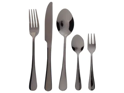 Produktbild von BELIANI Besteck Set Schwarz Edelstahl 30 teilig für 6 Personen Messer Löffel Gabel Teelöffel Kuchengabel Modernes Design