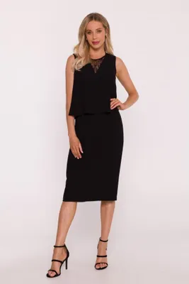 Obrázek produktu pro BeWear Dámské midi šaty Micromosm S422 černá XL