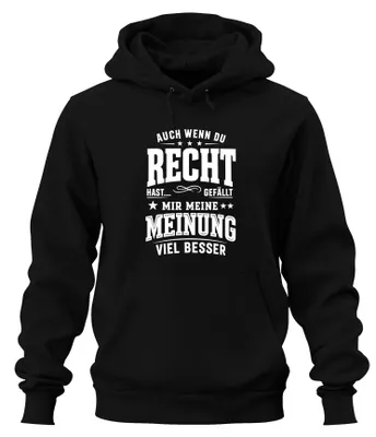 Obrázok produktu pre Aj keď máte pravdu, mikina s kapucňou, potlačou "Moja mienka", sarkastická, čierna, veľkosť S