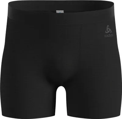 Schwarzer Odlo Natural Merino 160 Boxer mit breitem Bund und Logo auf der rechten Seite