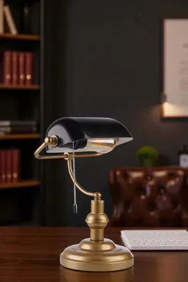 Produktbild von Opviq, Elegante Tischlampe (E27, 40W) in Schwarz und Gold, IP20, 100 cm Kabel